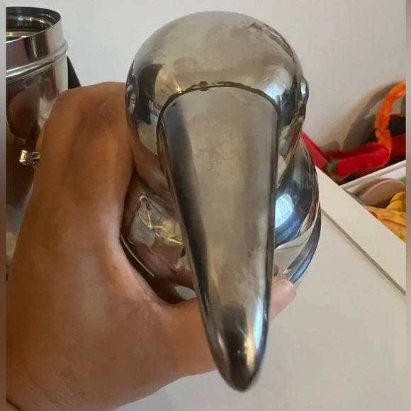 Pottery Barn Viski Penguin Cocktail Shaker with Strainer, Stainless Steel - Picture 10 of 12